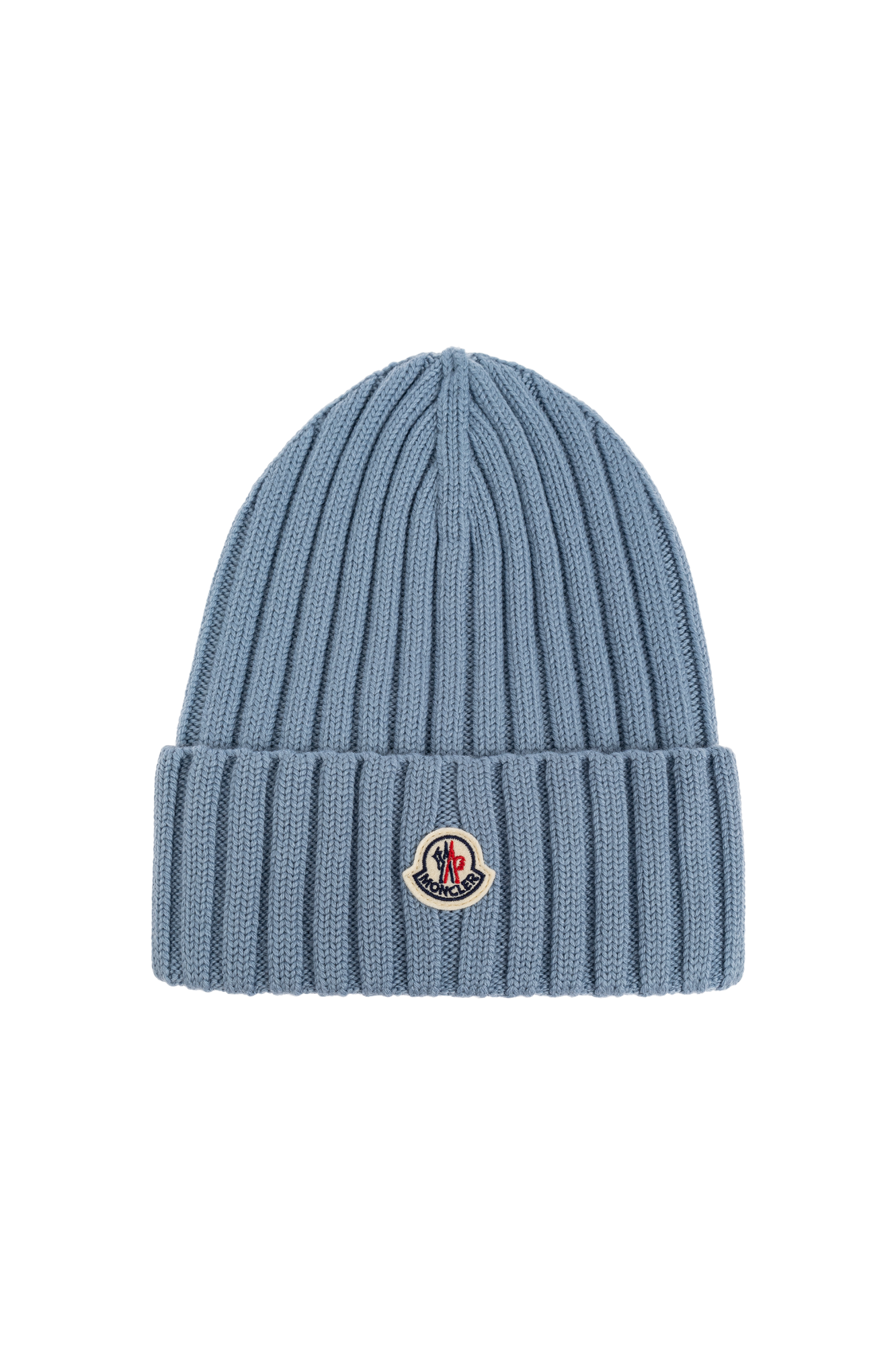 ニットキャップ・ビーニー Moncler White And Blue Wool Hat VINTAGE Moncler Grenoble Beanie hat 70s / 80s Winter Hat
